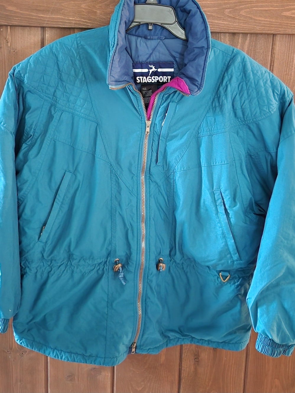 Vtg Stagsport Ski Jacket Womens XL Teal Puffer 90s